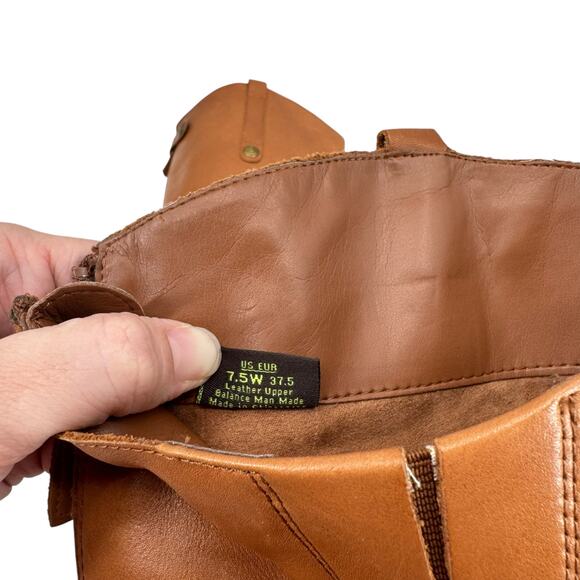 Sam Edelman Wide Penny Whiskey Brown Leather Tall Heeled Equestrian Riding Boots - Picture 11 of 12